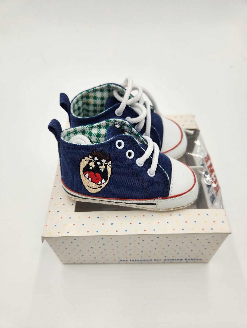 Acme Baby Taz Tasmanian Devil Crib Shoes Size 1 3-6 Months Vintage